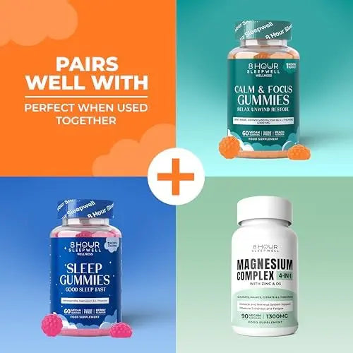 Sleep Gummies with Ashwagandha, L-Theanine & Vitamin B6 8 Hours Sleep Well
