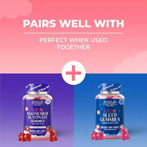 Kids Sleep Gummies with Magnesium, L-Theanine & Vitamin B6 8 Hours Sleep Well