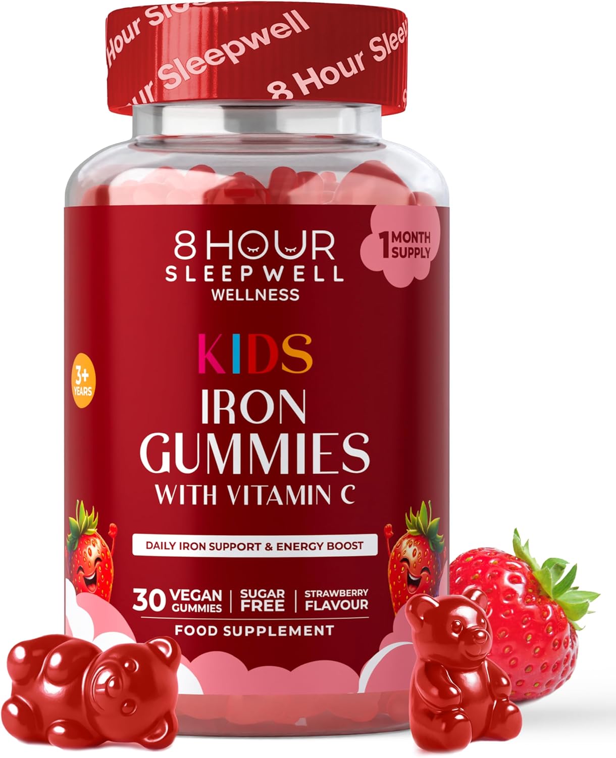 Kids Iron Gummies with Vitamin C, B12 & Folic Acid