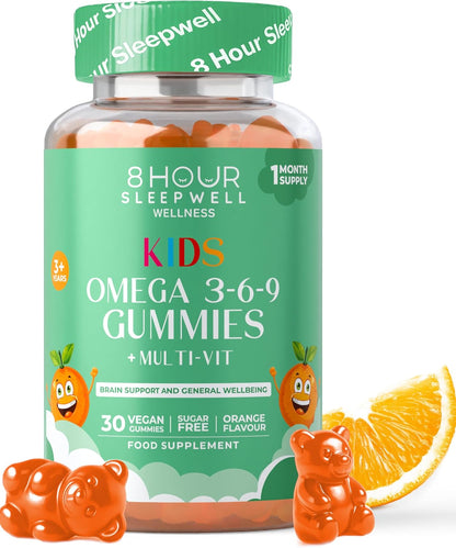 Kids Omega 3, 6 & 9 Gummies with 8 Essential Vitamins
