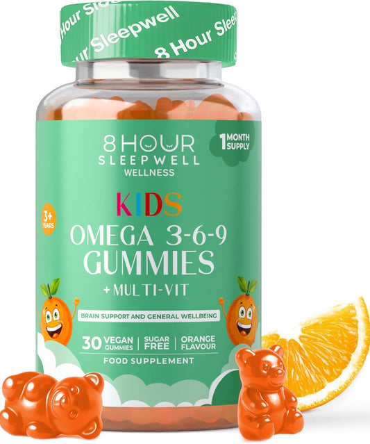 Kids Omega 3, 6 & 9 Gummies with 8 Essential Vitamins