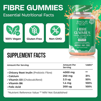 Fibre Gummies with Inulin, Calcium, Vitamin D, B6 & B12