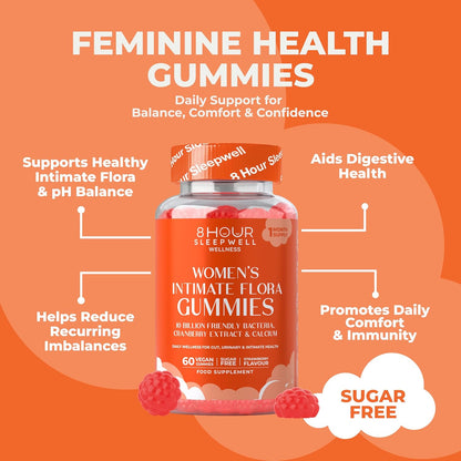 Women's Intimate Flora gummies with Cranberry Extract, Pre & Probiotics