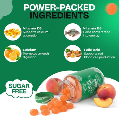 Fibre Gummies with Inulin, Calcium, Vitamin D, B6 & B12