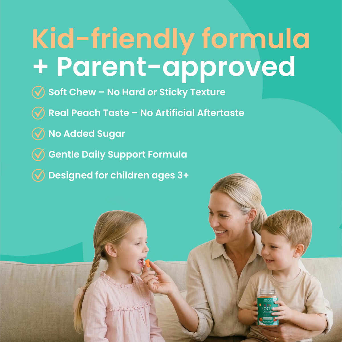 Kids Focus Gummies | 30 Nootropic Gummies | Lion's Mane | 8 Hour Sleepwell 8 Hour Sleepwell