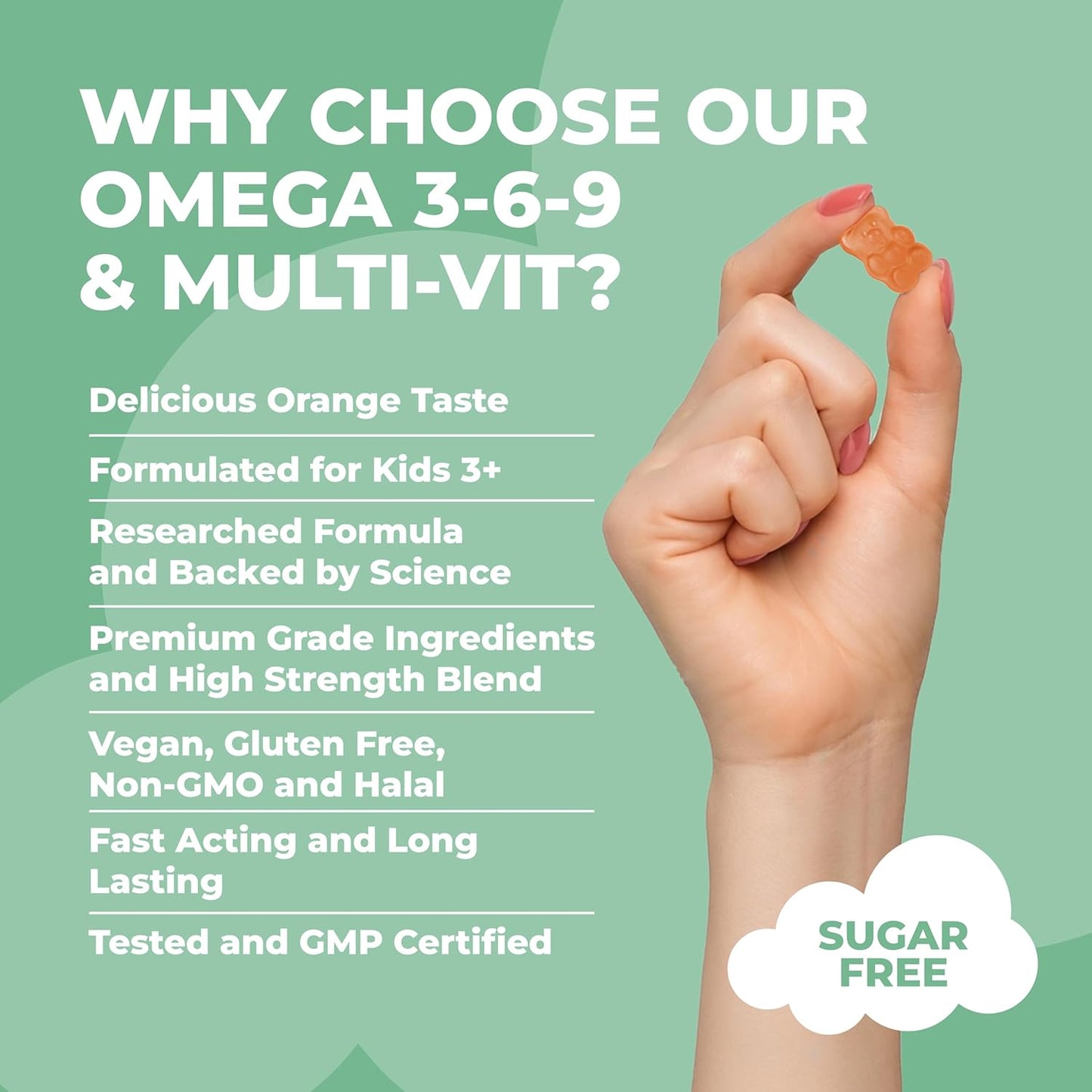 Kids Omega 3, 6 & 9 Gummies with 8 Essential Vitamins