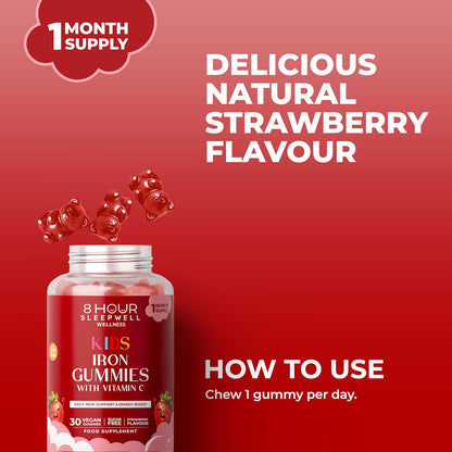 Kids Iron Gummies with Vitamin C, B12 & Folic Acid