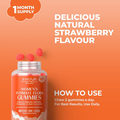Women's Intimate Flora gummies with Cranberry Extract, Pre & Probiotics