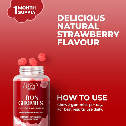 Iron Gummies with Vitamin C, B12 & Folic Acid