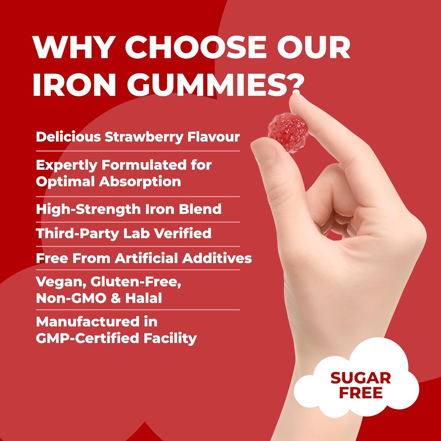 Iron Gummies with Vitamin C, B12 & Folic Acid