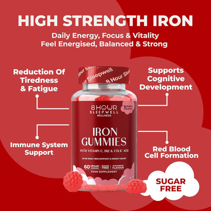Iron Gummies with Vitamin C, B12 & Folic Acid