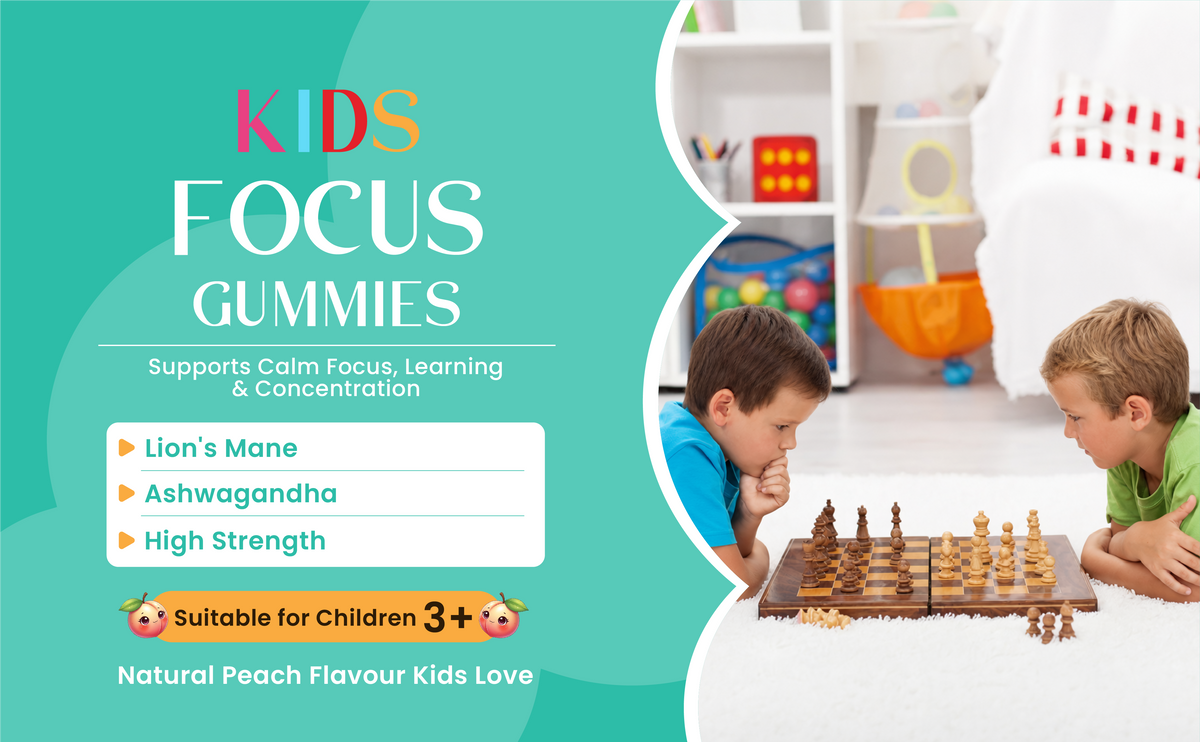 Kids Focus Gummies | 30 Nootropic Gummies | Lion's Mane | 8 Hour Sleepwell 8 Hour Sleepwell