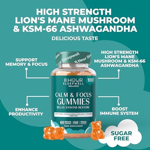 Calm & Focus Gummies With Lion’s Mane & Ashwagandha KSM-66