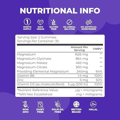 Magnesium Glycinate Gummies with B6, Zinc & D3