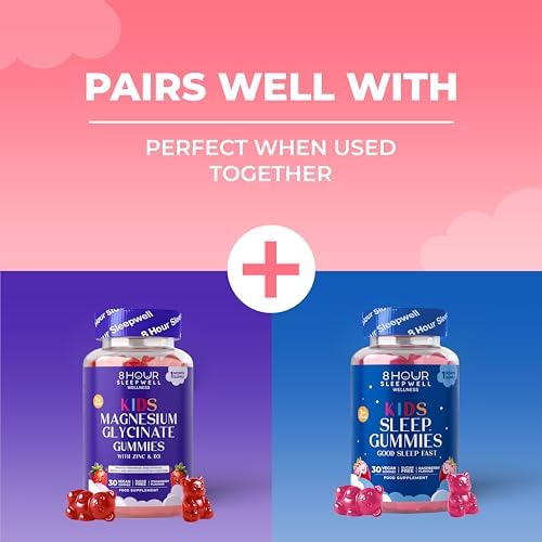Kids Magnesium Glycinate Gummies with Zinc, Vitamin D3 & B6