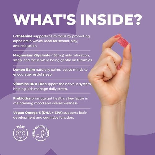 Kids L-Theanine Gummies with Magnesium Glycinate, Pre & Probiotics