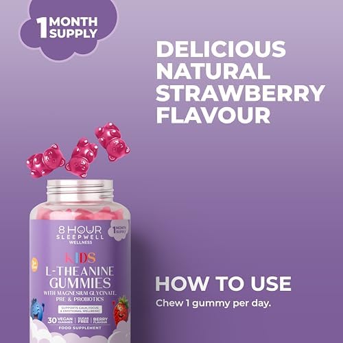 Kids L-Theanine Gummies with Magnesium Glycinate, Pre & Probiotics