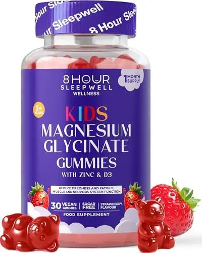 Kids Magnesium Glycinate Gummies with Zinc, Vitamin D3 & B6